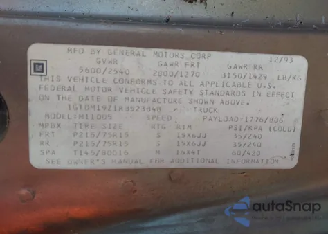 1994 GMC Safari Xt z USA, uszkodzony, nr VIN 1GTDM19Z1RB523848